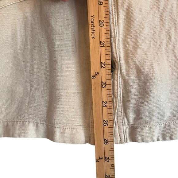 Nicole Miller Khaki Linen Safari Jacket Blazer Womens Small Casual Coastal - Picture 7 of 9